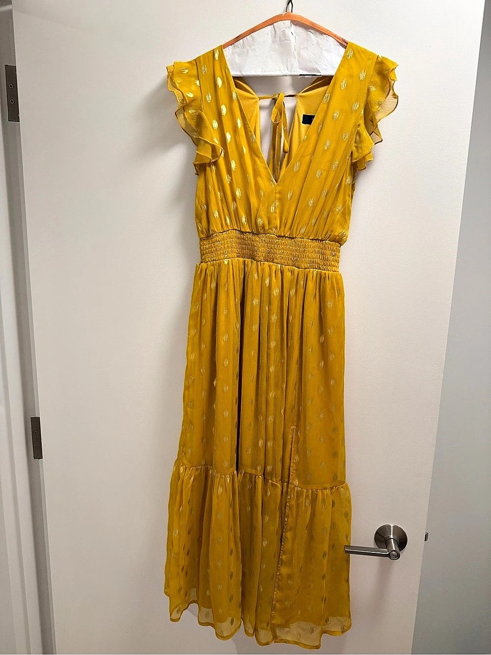 Yellow Polka Dot Maxi Dress Like New